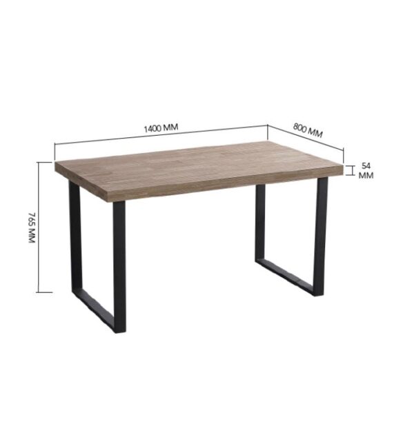 MESA COMEDOR FIJA NATURAL ROBLE NORDISH / NEGRO SALÓN - Imagen 4