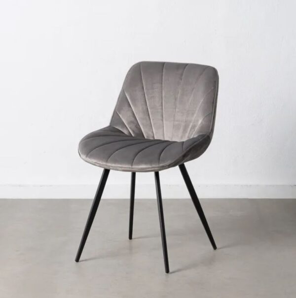 SILLA TERCIOPELO GRIS (PACK 4UDS) - Imagen 2