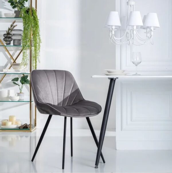 SILLA TERCIOPELO GRIS (PACK 4UDS) - Imagen 6