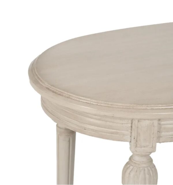 MESA AUXILIAR DISEÑO BARROCO MADERA DE MANGO BLANCA - Imagen 3