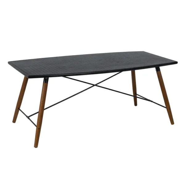 MESA COMEDOR NEGRO MADERA XYLOSMA HIERRO