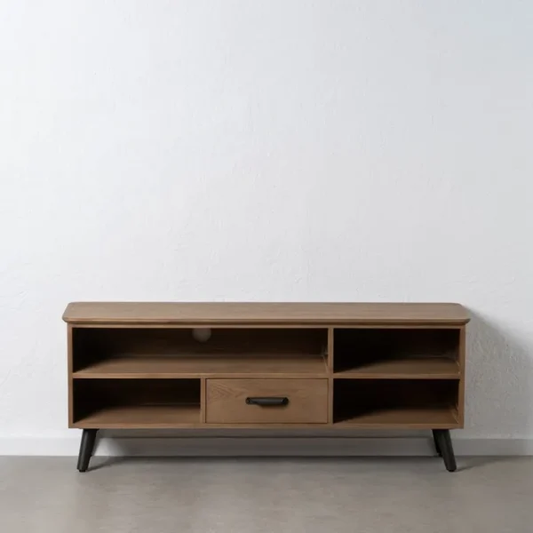 MUEBLE TV NATURAL NEGRO - MADERA METAL - Imagen 2