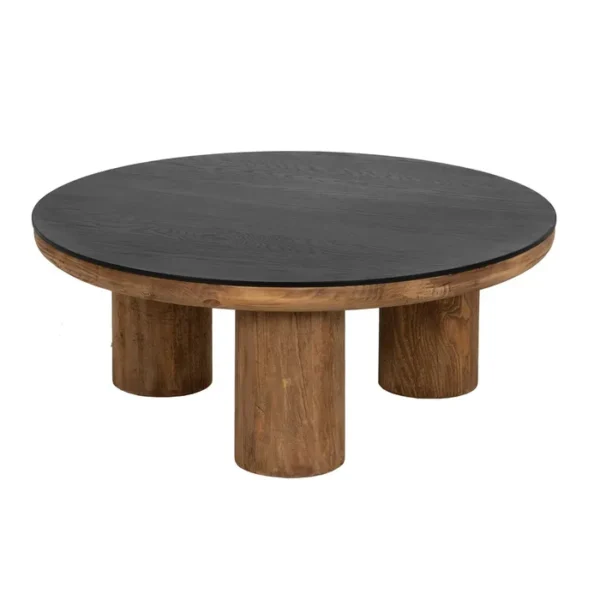 MESA CENTRO NATURAL-NEGRO MADERA-HIERRO