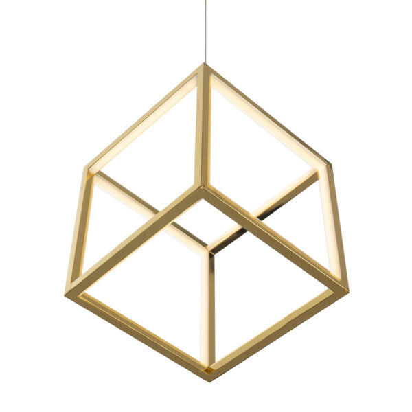 LÁMPARA DE TECHO DORADO DISEÑO CUBO ELEGANTE SALÓN COMEDOR - Imagen 2