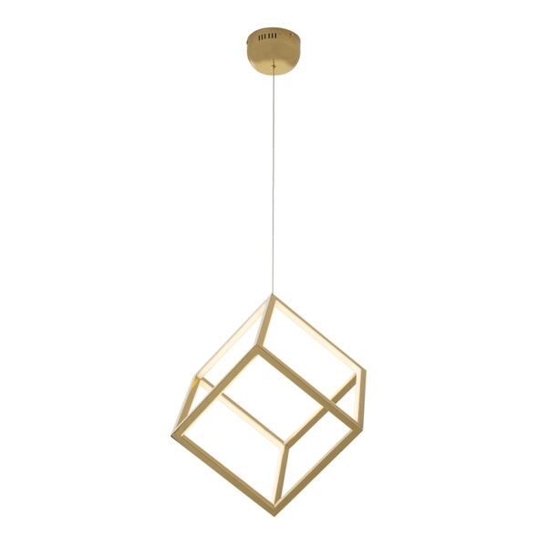 LÁMPARA DE TECHO DORADO DISEÑO CUBO ELEGANTE SALÓN COMEDOR