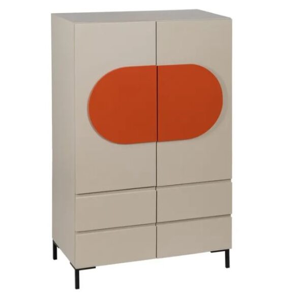 ARMARIO NECTO TAUPE DM-METAL SALÓN - Imagen 2