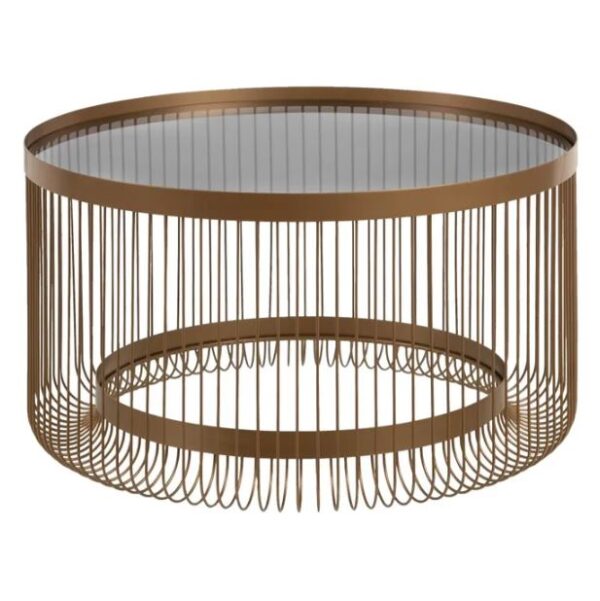 MESA CENTRO ORO CRISTAL/METAL CIRCULAR SALÓN COMEDOR