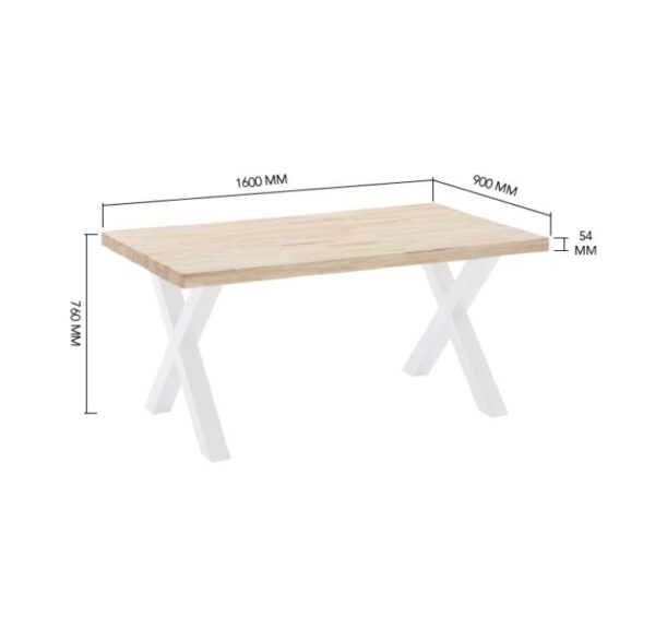 MESA COMEDOR FIJA X-LOFT ROBLE AMERICAN / BLANCO 160x90x76 - Imagen 4