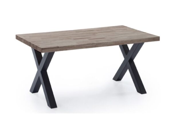 MESA COMEDOR FIJA X-LOFT ROBLE AMERICAN / NEGRO 160x90x76