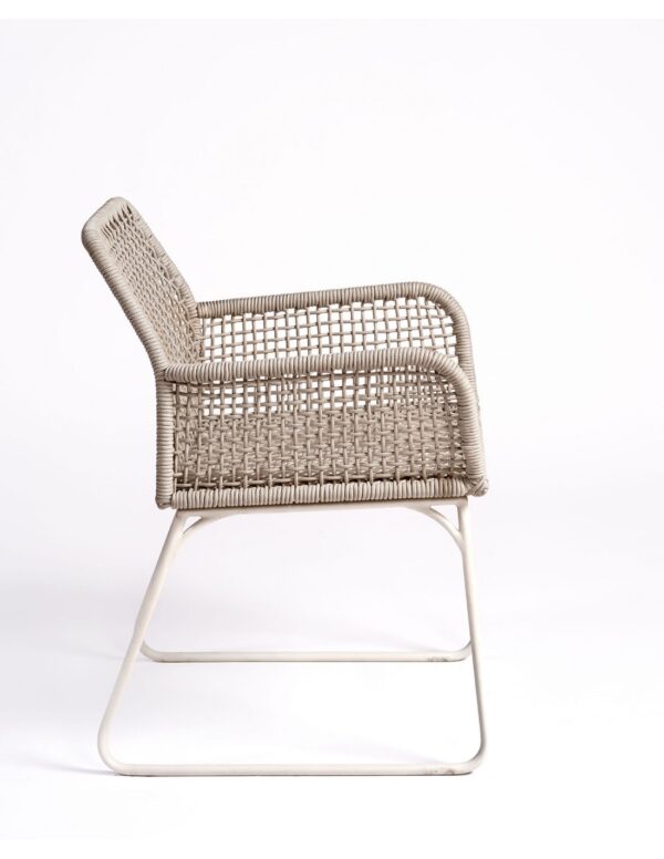 SILLON CUERDA Y METAL BLANCO GRISACEO - Imagen 3