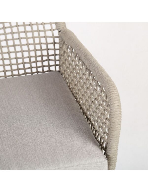 SILLON CUERDA Y METAL BLANCO GRISACEO - Imagen 5