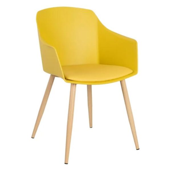 SILLA AMARILLO PP/METAL (PACK 4UDS)