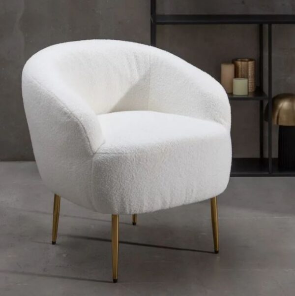 SILLÓN BLANCO TEJIDO-METAL SALÓN - Imagen 7