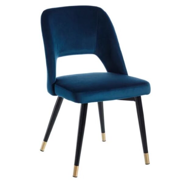 SILLA AZUL TEJIDO/METAL SALÓN COMEDOR (PACK 2UDS)