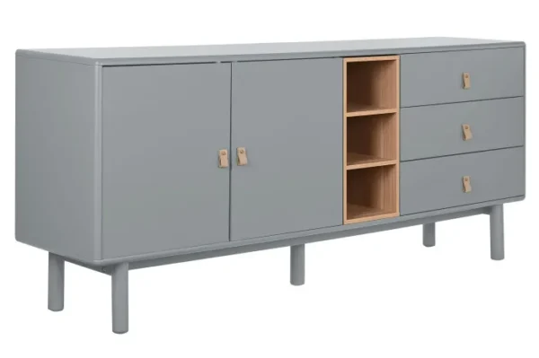 BUFFET MDF GRIS AZULADO CON CAJONES NATURALES SALON