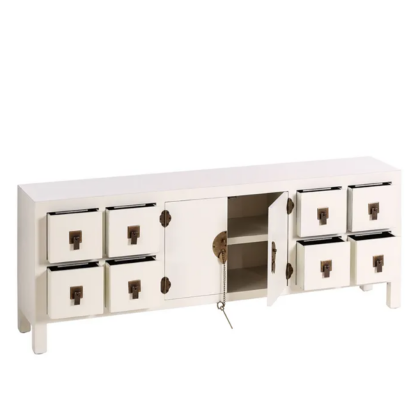 MUEBLE 8 CAJONES BLANCO 130 X 24 X 50,50 CM - Imagen 2