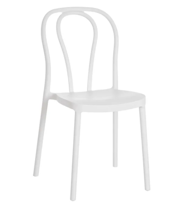 SILLA BLANCA APILABLE POLIPROPILENO 43 X 53 X 85 CM (PACK 4UDS)