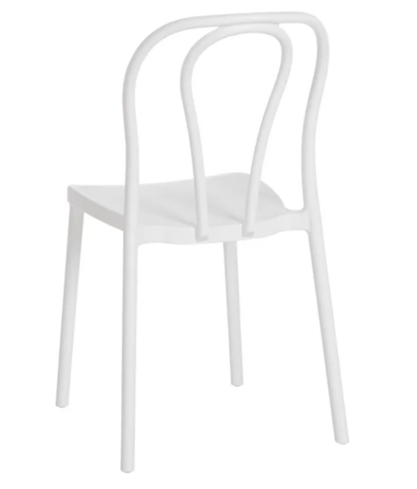 SILLA BLANCA APILABLE POLIPROPILENO 43 X 53 X 85 CM (PACK 4UDS) - Imagen 4